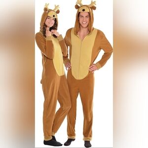 Reindeer Zipster Onesie Brown Halloween Christmas Parties Size Small/Medium
